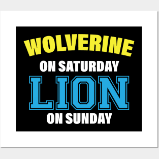 Vintage Wolverine On Saturday Lion On Sunday Men Women Posters and Art